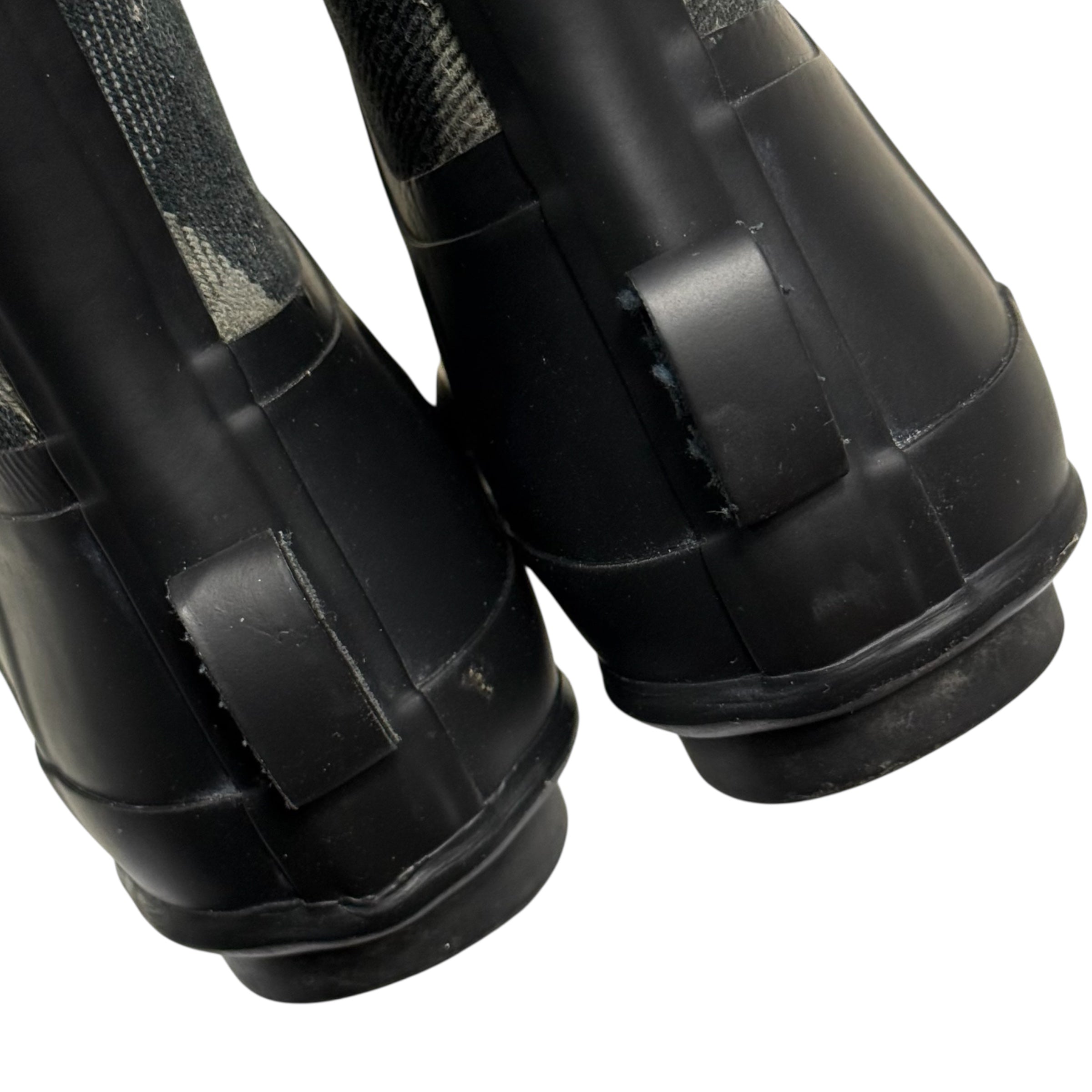 burberry black & gray clemence rain boots
