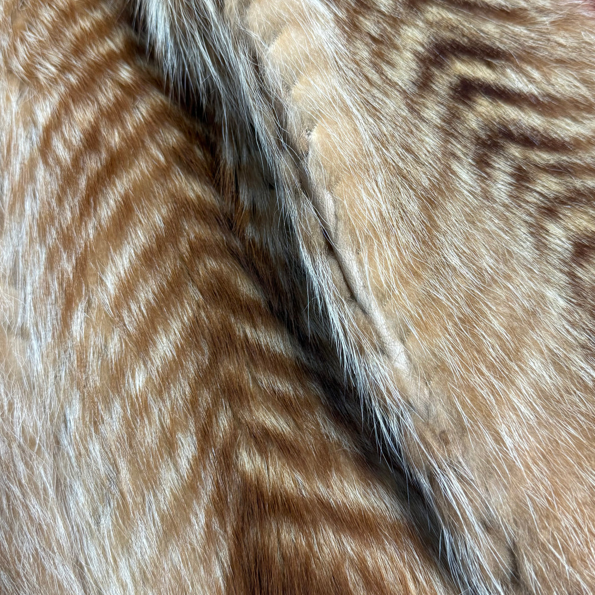vintage red fox fur chevron short coat