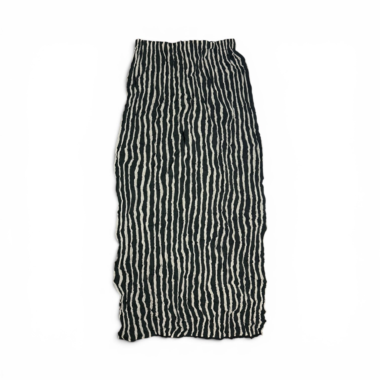 archival 1996 issey miyake mainline striped ripple pleated top + maxi skirt set