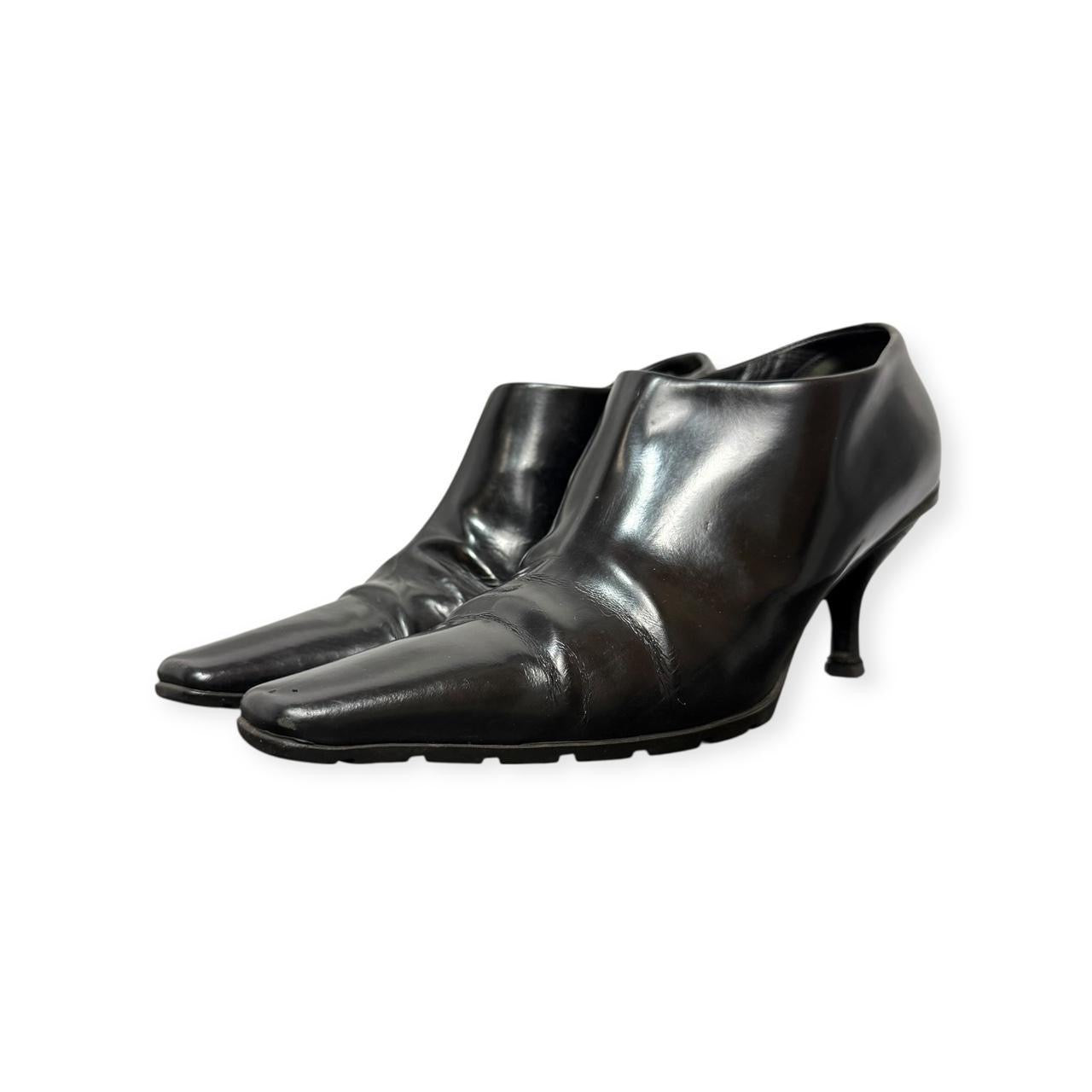 vintage prada pointed square toe booties