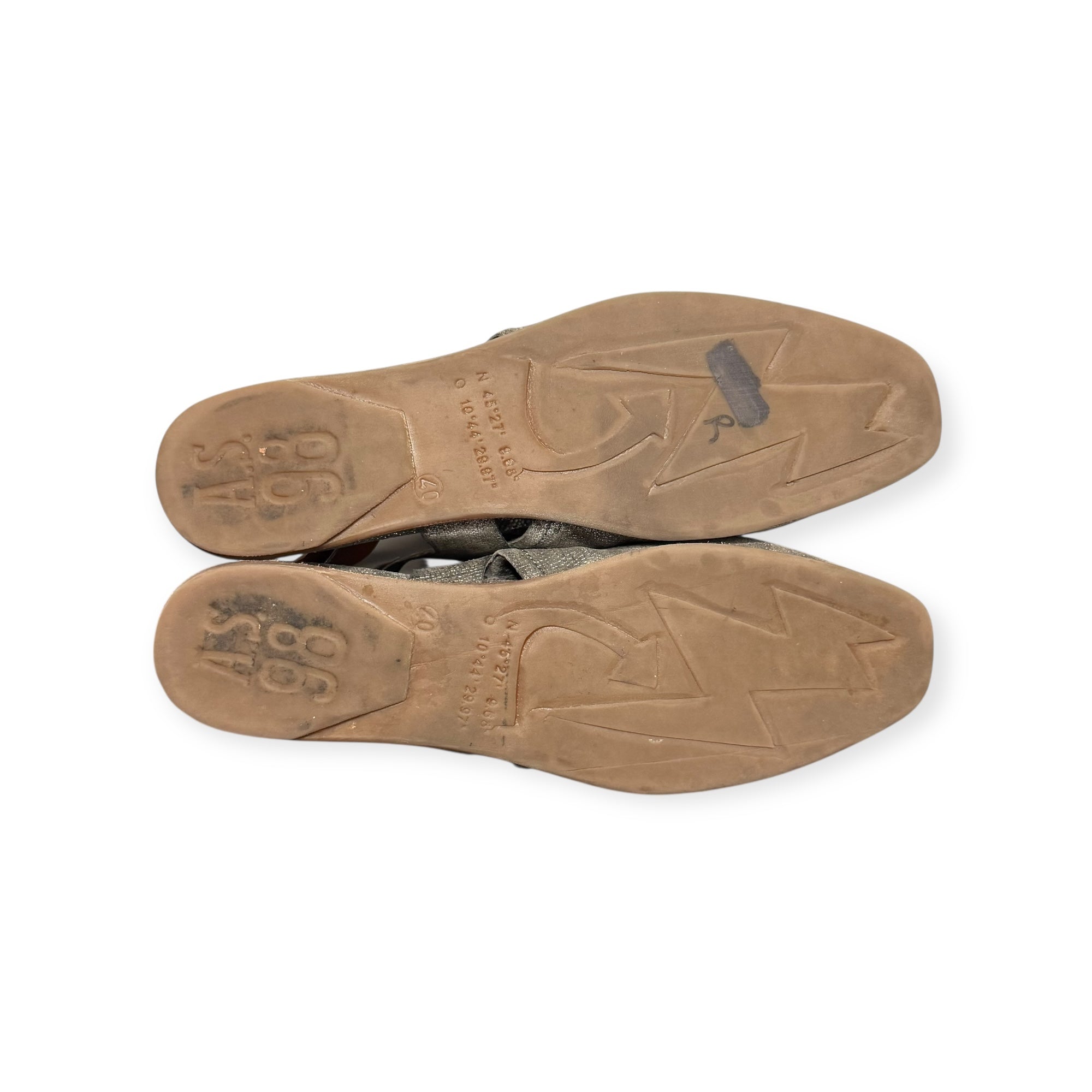 A.S.98 Metallic Silver Mules