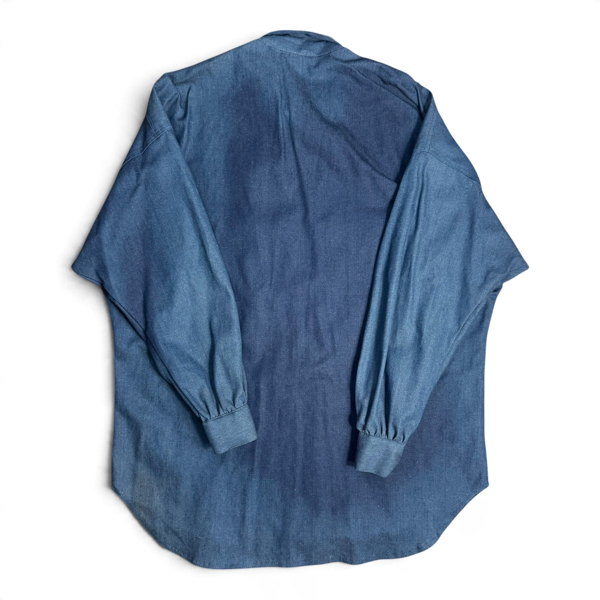 vintage 1980s castelli beverly hills french military style button up denim overshirt