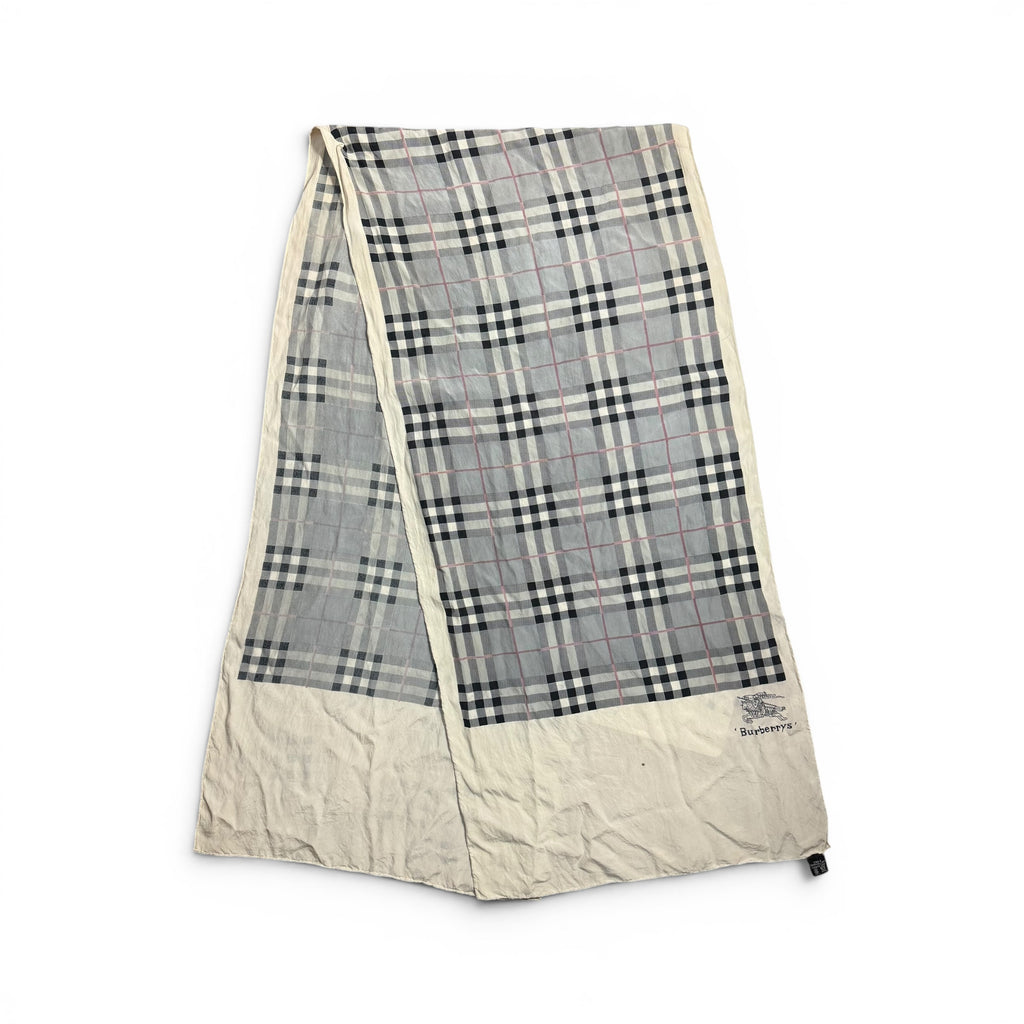 vintage burberry check silk scarf