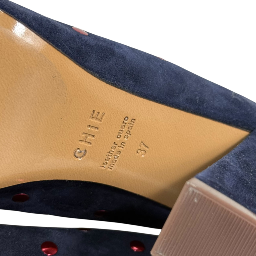 chie mihara studded polka dot mary jane pumps