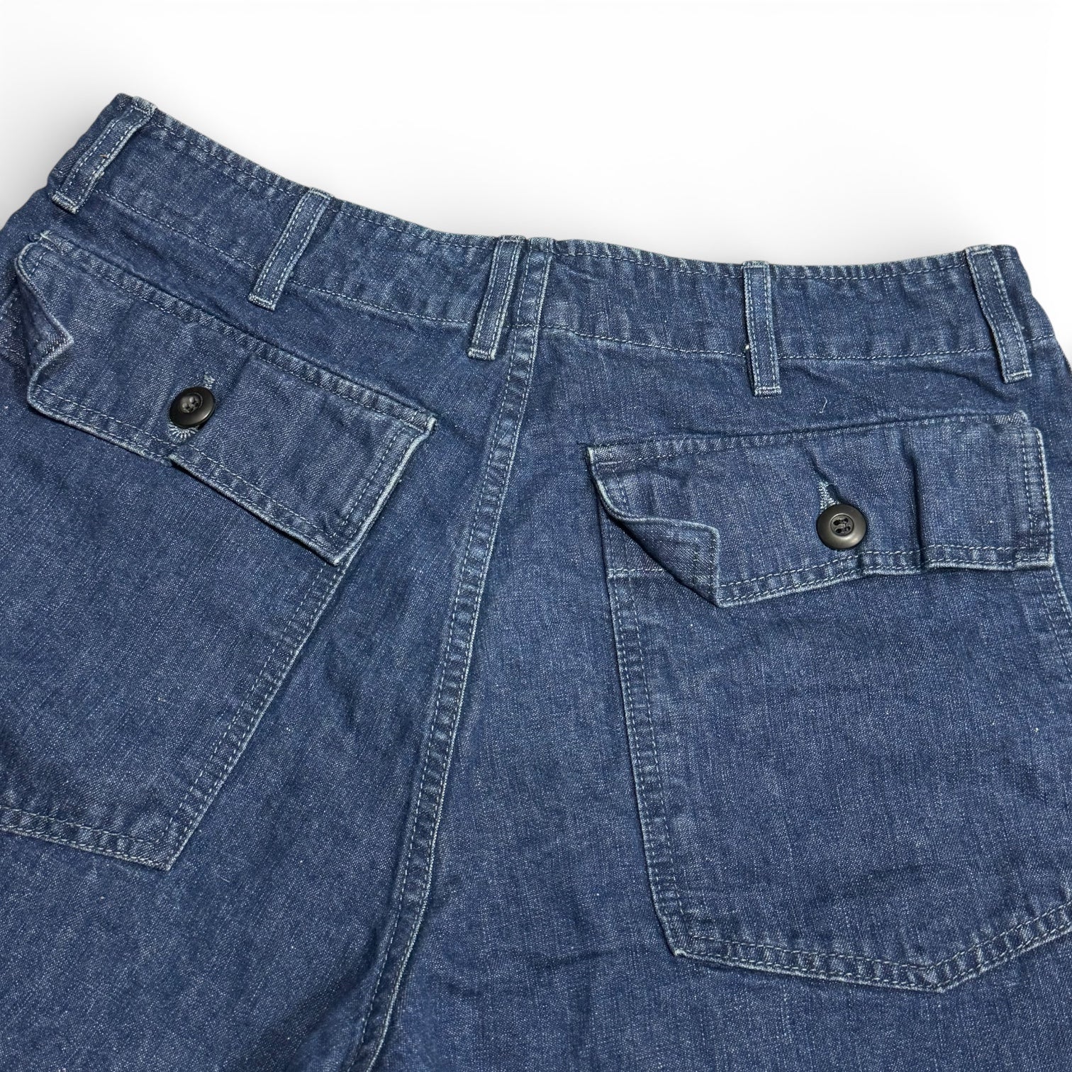 imogene + willie blake military style wide leg indigo denim