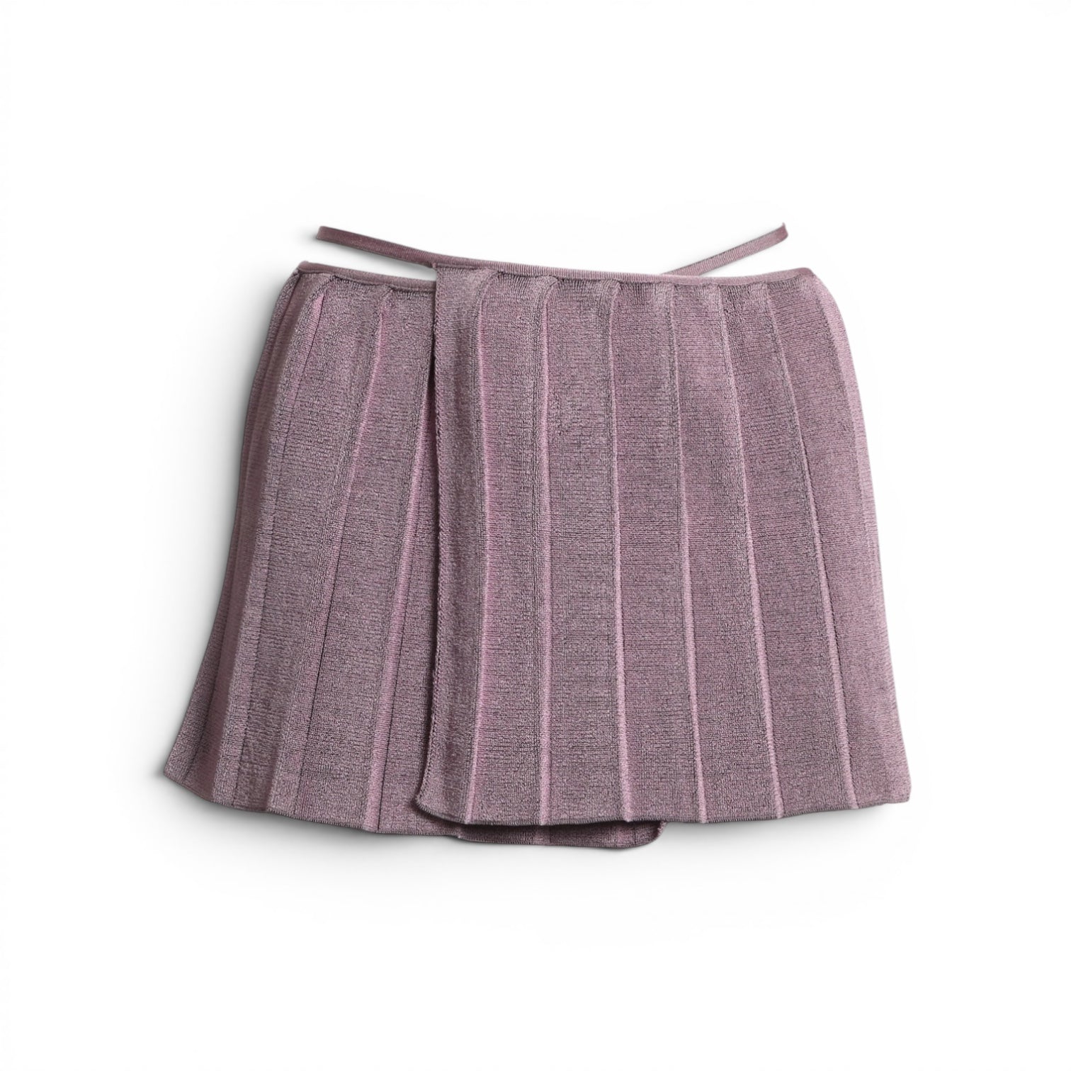 isa boulder handmade reversible pleated wrap mini skirt in plum