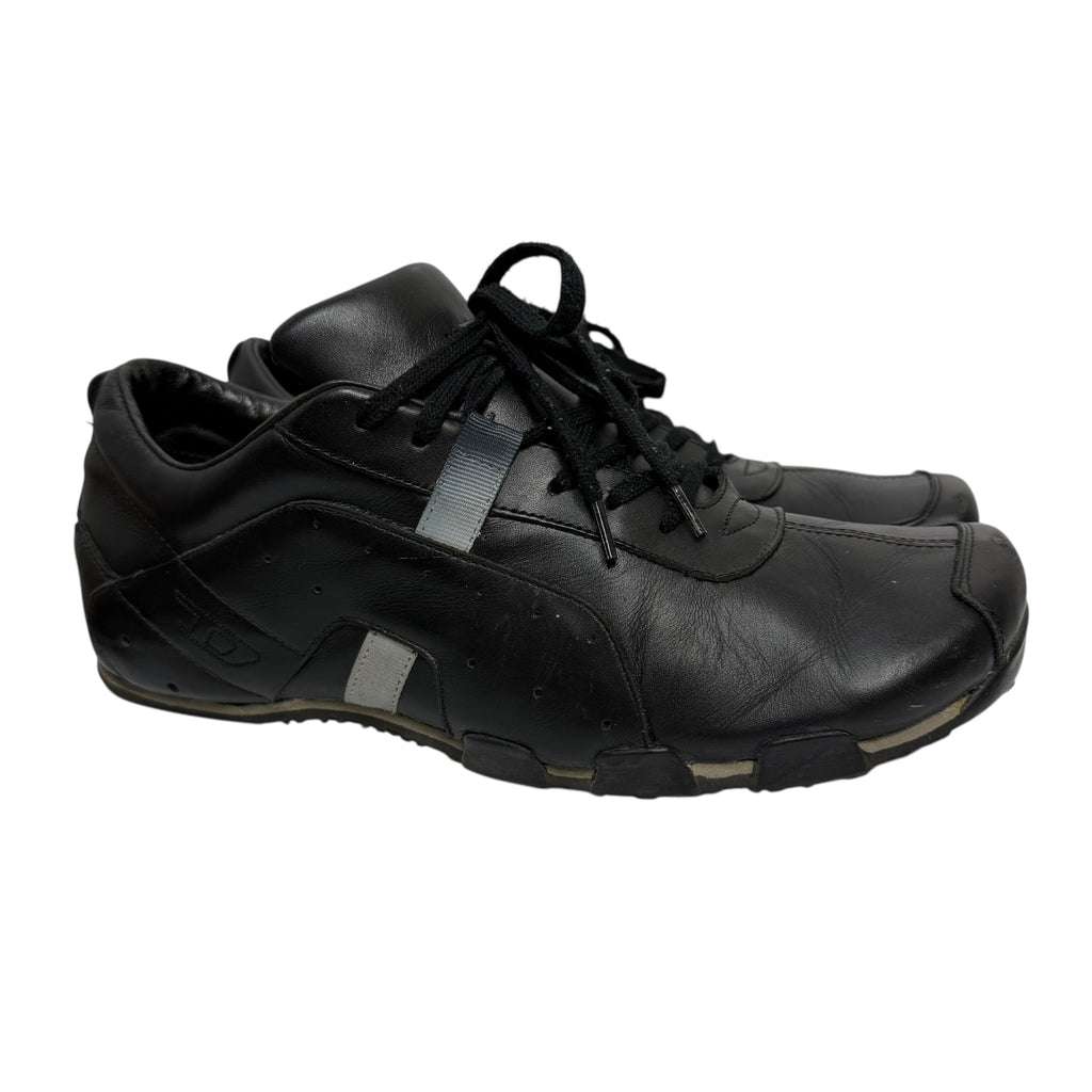 vintage diesel saville black leather square toe sneakers