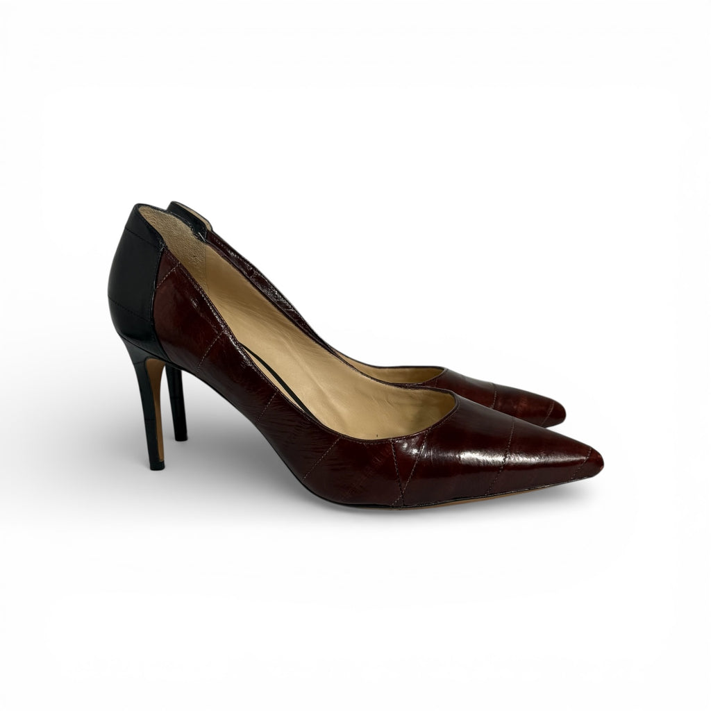 alexandre birman paneled leather pointed toe pumps