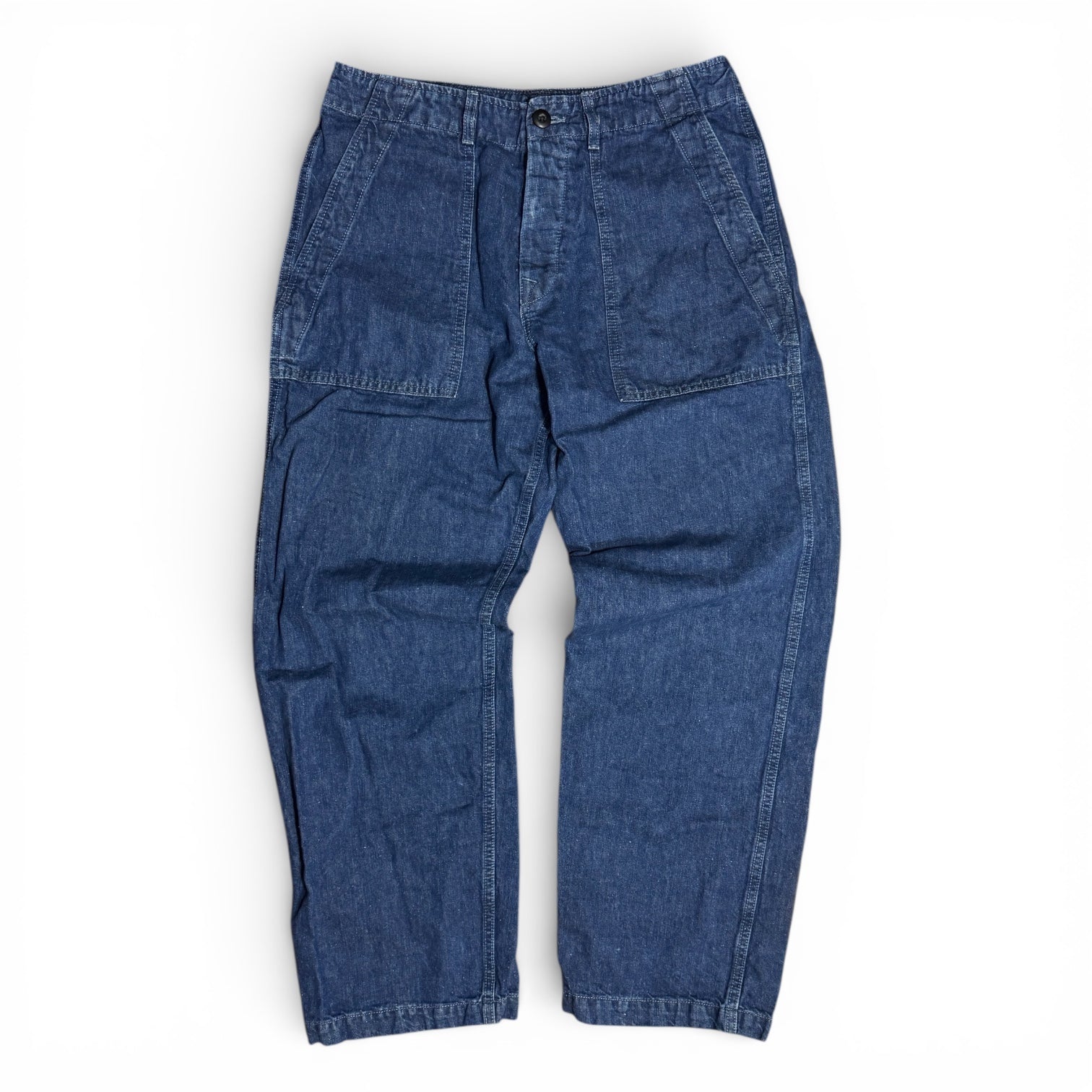 imogene + willie blake military style wide leg indigo denim