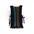 vintage rainbow stripe side tie knit top