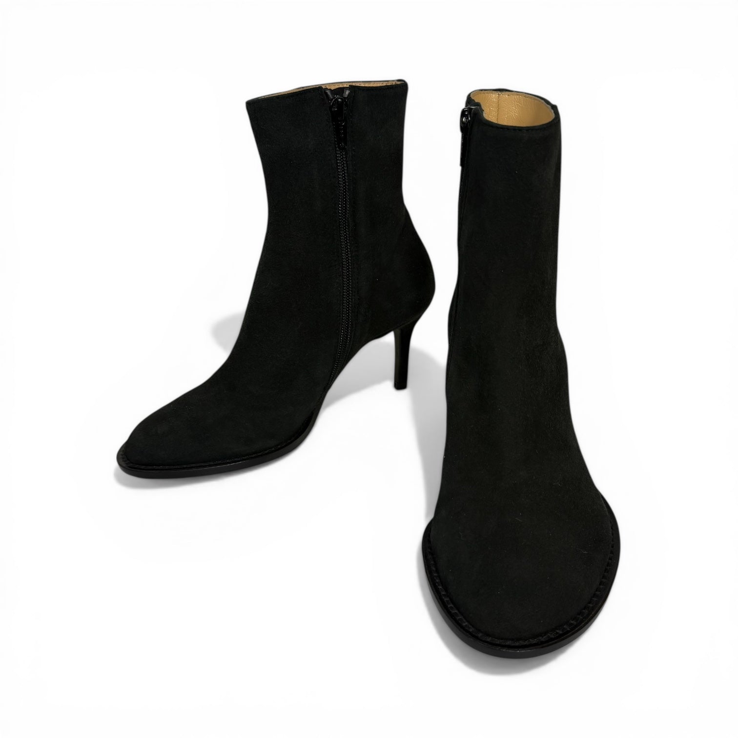 ann demeulemeester black camoscio suede stiletto ankle boots