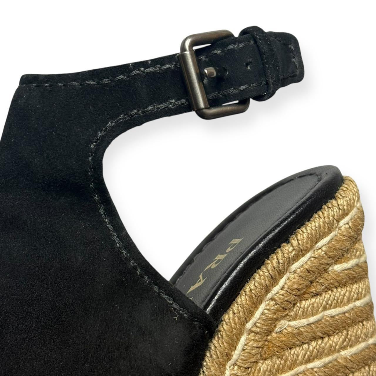 prada suede espadrille platform wedges