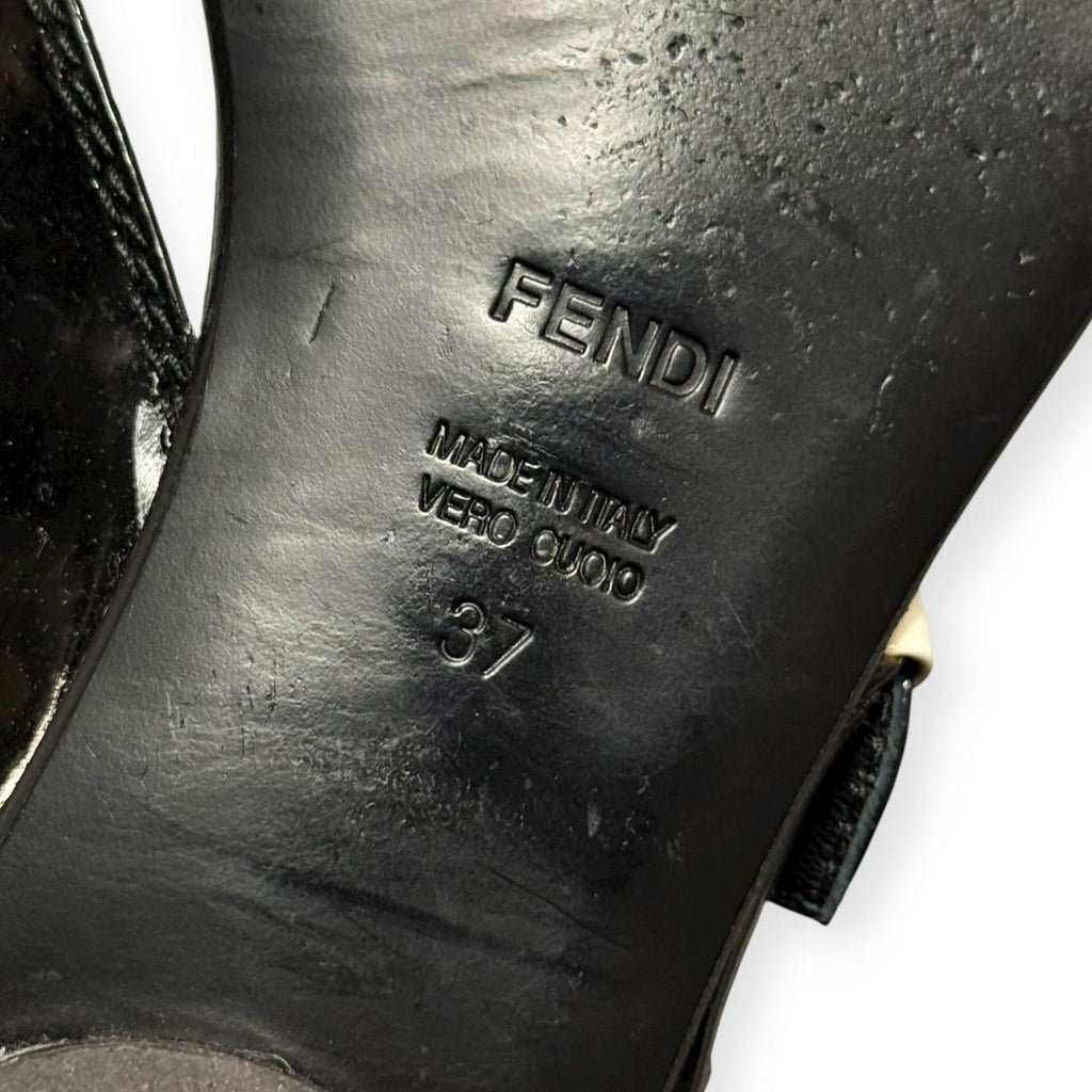 fendi b buckle thong sandals