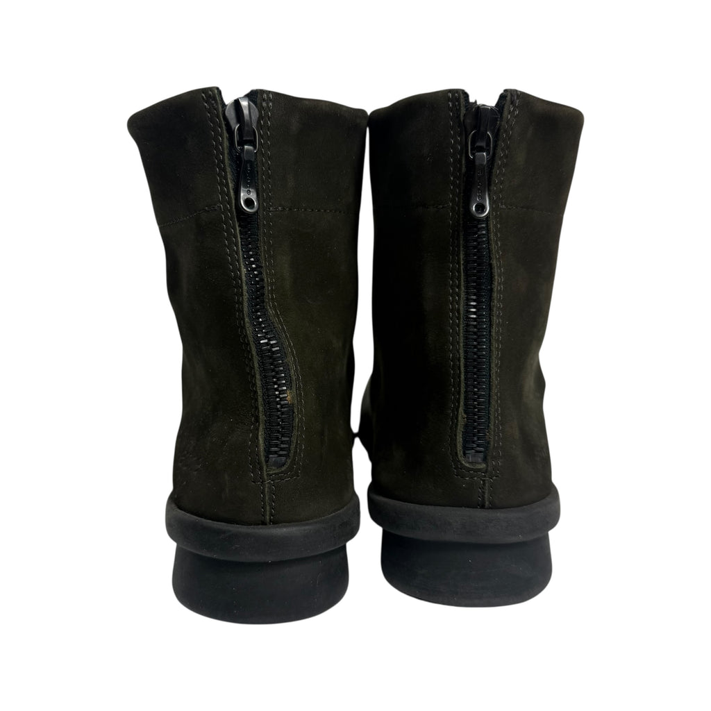 arche france dark green leather and suede ankle boots