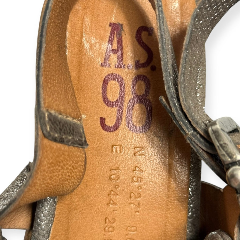 A.S.98 Metallic Silver Mules