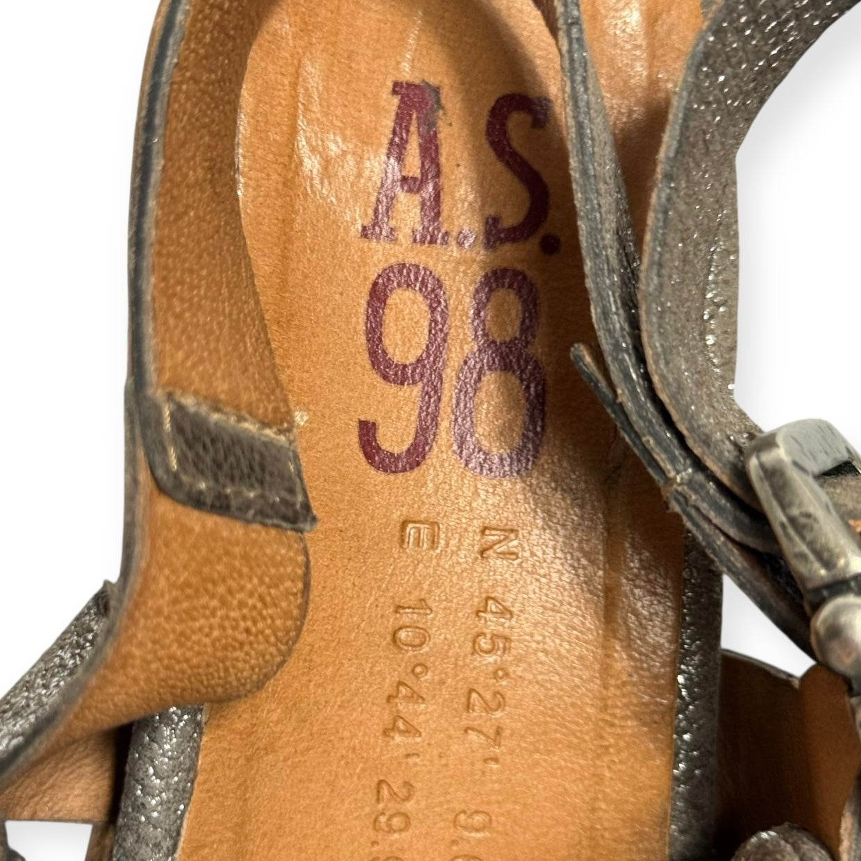 A.S.98 Metallic Silver Mules