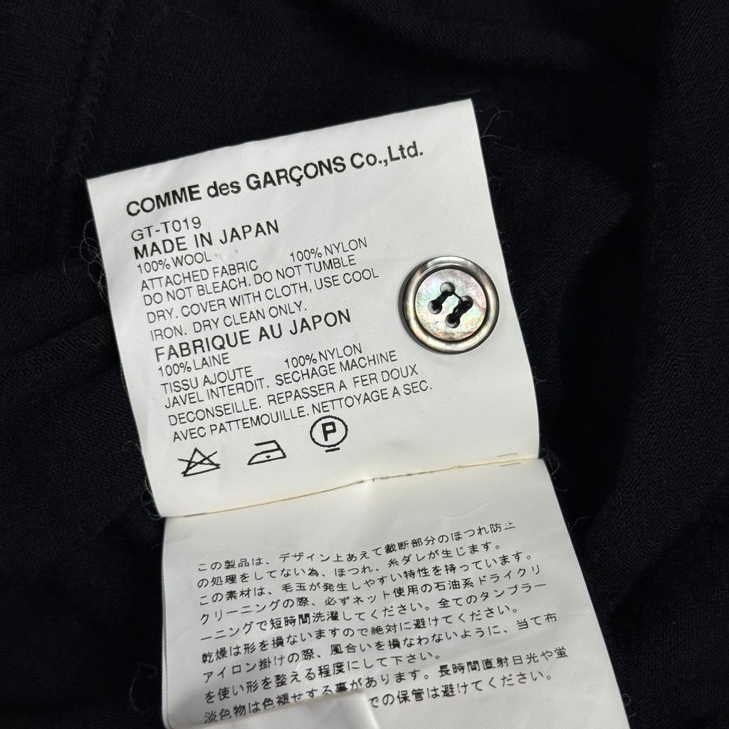 comme des garcons AD2007 black wool ruched layered cardigan GT-T019