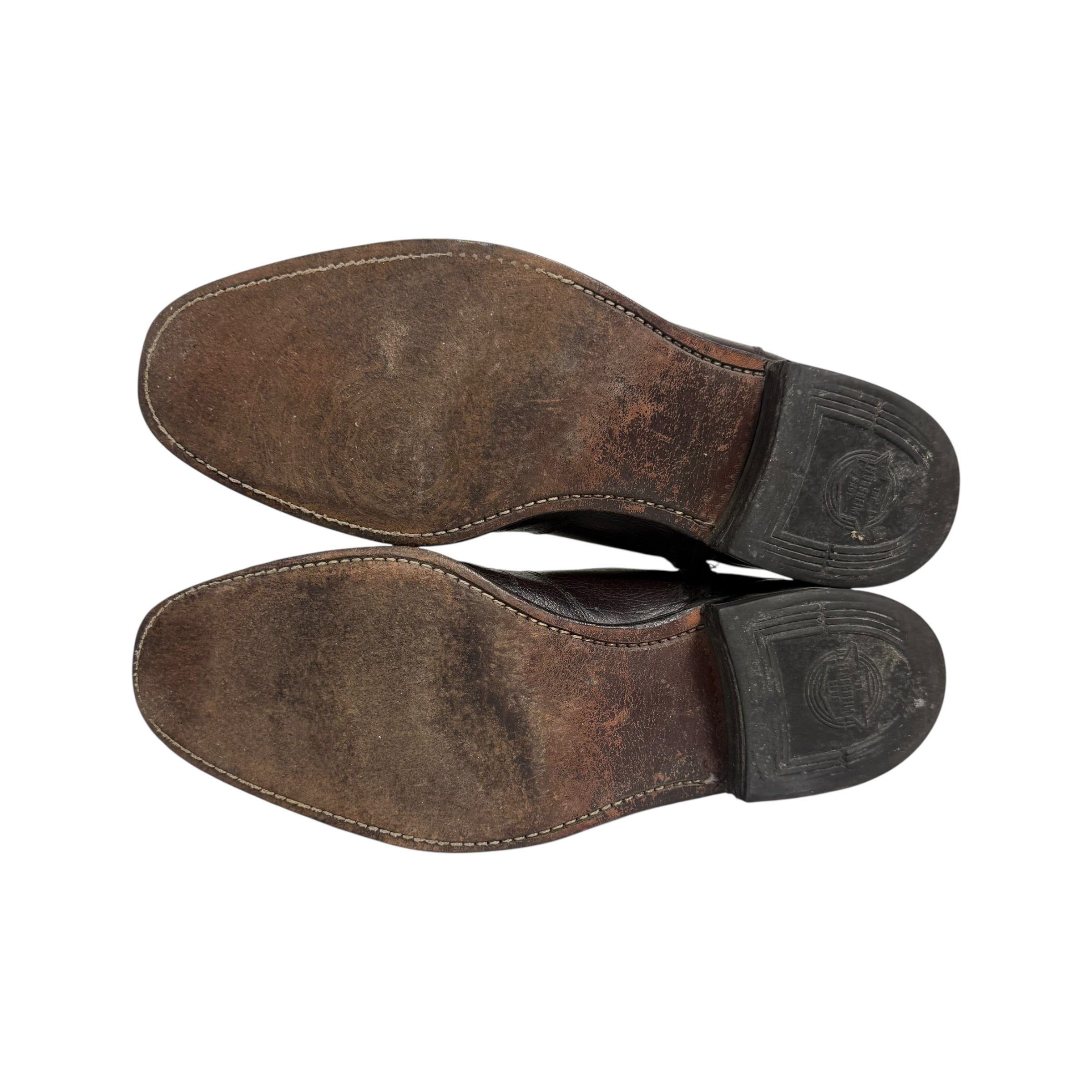 florsheim distressed dark leather side zip beatle boots