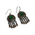 vintage sterling silver & malachite dangle earrings