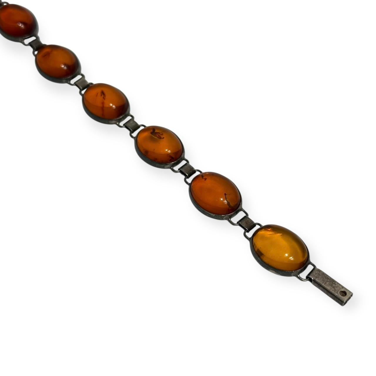 vintage baltic amber sterling silver bracelet