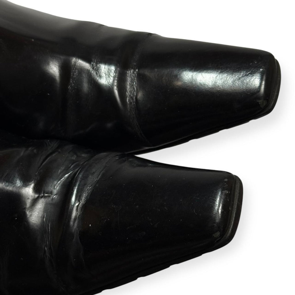 vintage prada pointed square toe booties