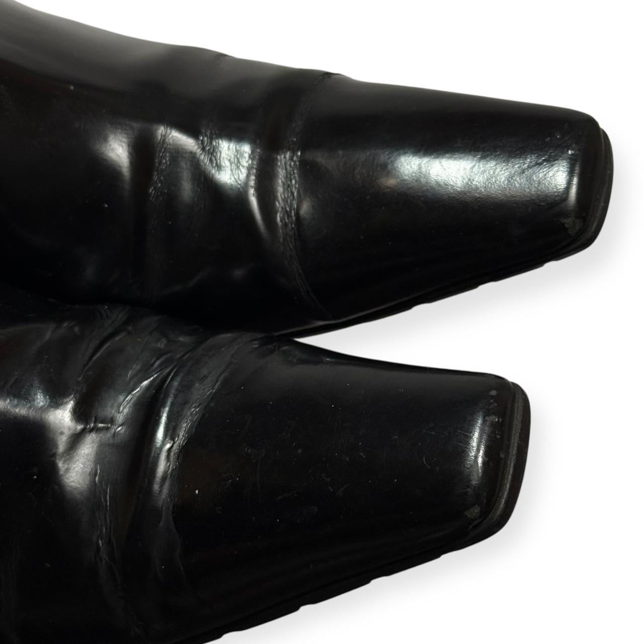 vintage prada pointed square toe booties