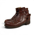 vintage calzado tres caballos distressed brown leather jodhpur tanker boots
