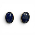 vintage van horne collection vhc 925 sterling silver lapis lazuli oval post stud earrings