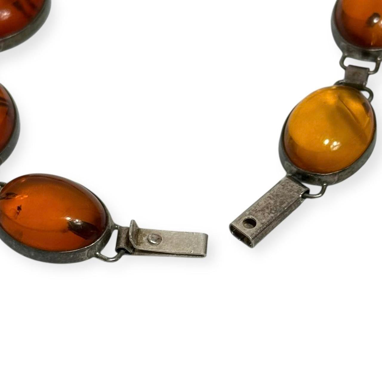 vintage baltic amber sterling silver bracelet