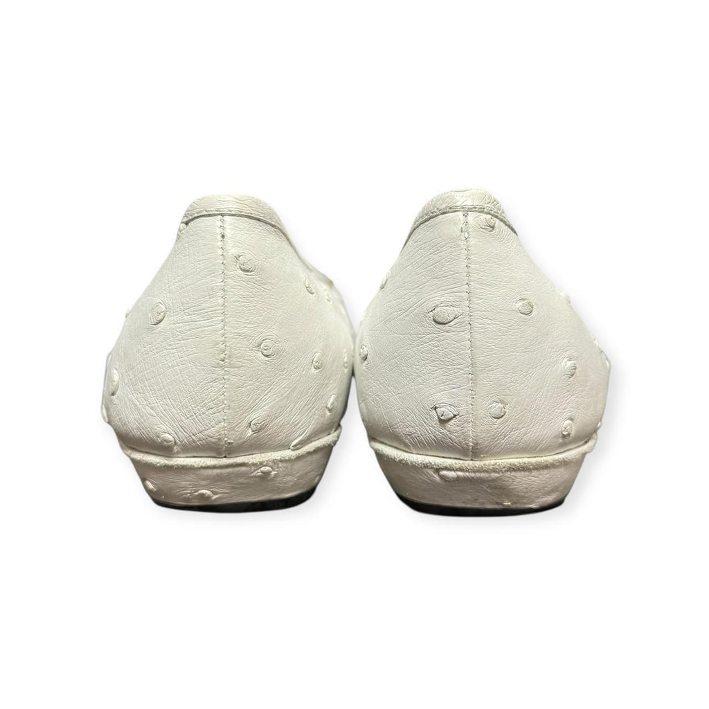 2000s prada ostrich leather pointed toe flats