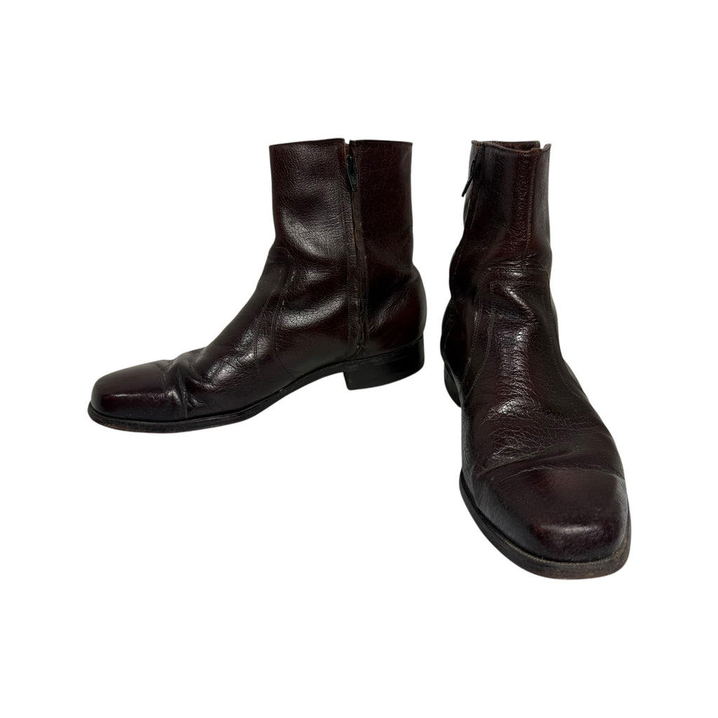 florsheim distressed dark leather side zip beatle boots