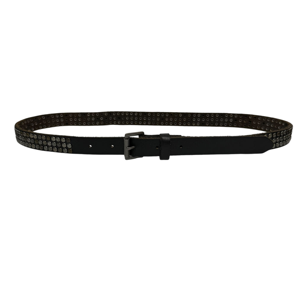 studded black leather belt