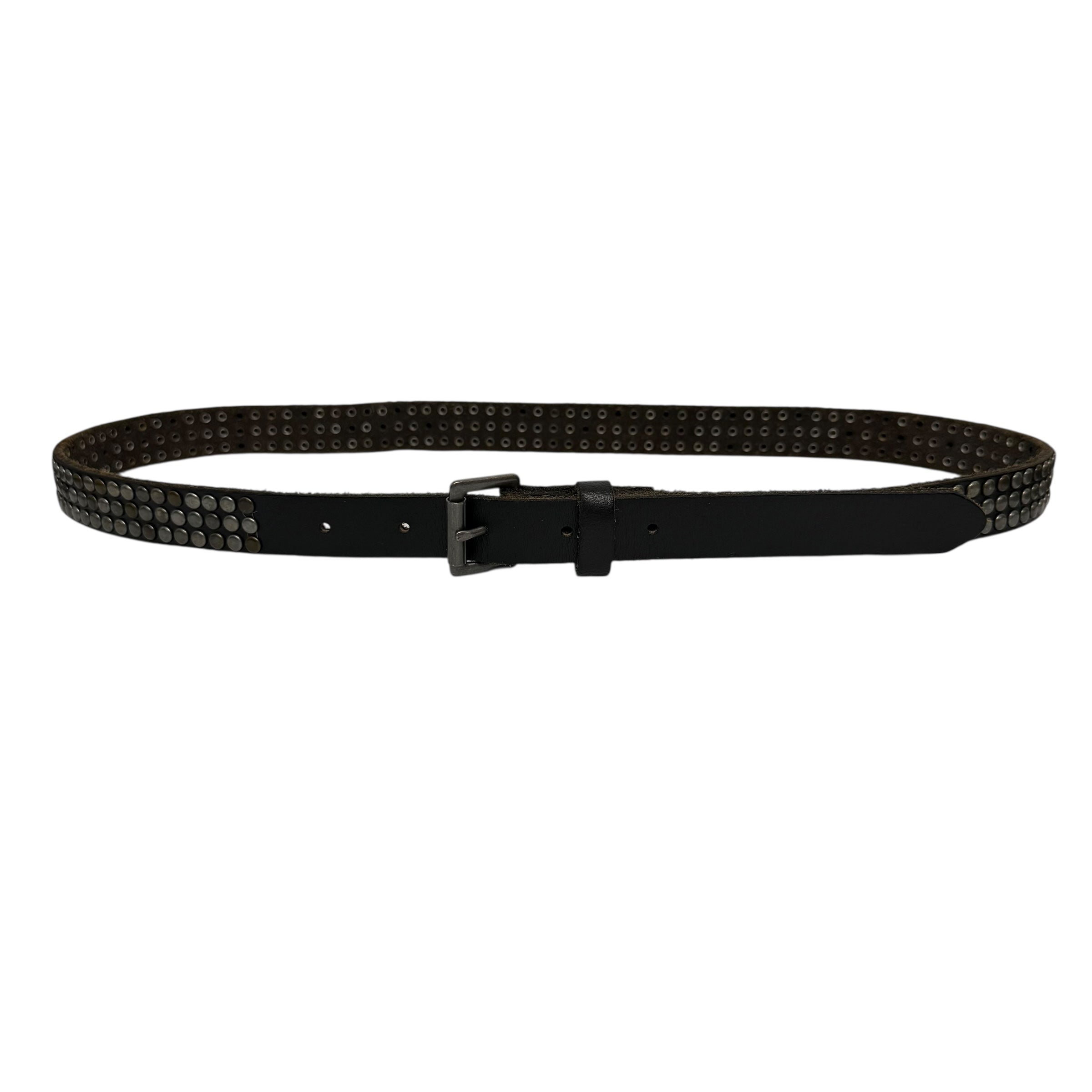 studded black leather belt