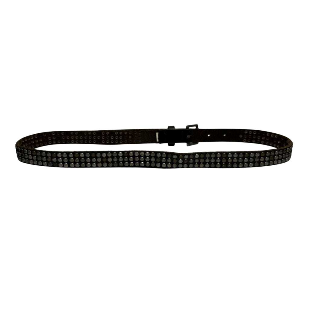 studded black leather belt