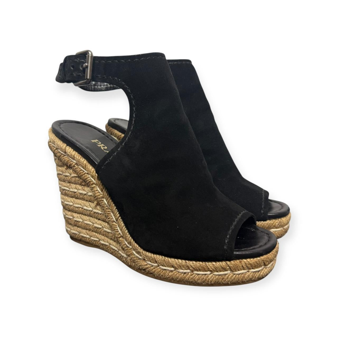 prada suede espadrille platform wedges