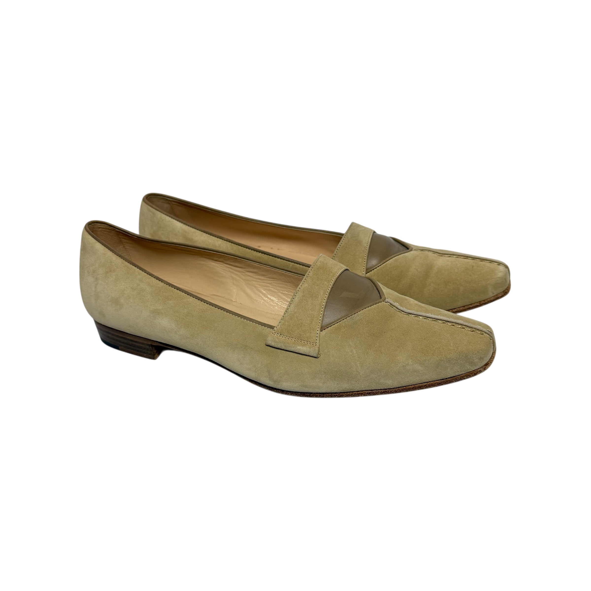 vintage manolo blahnik suede loafers