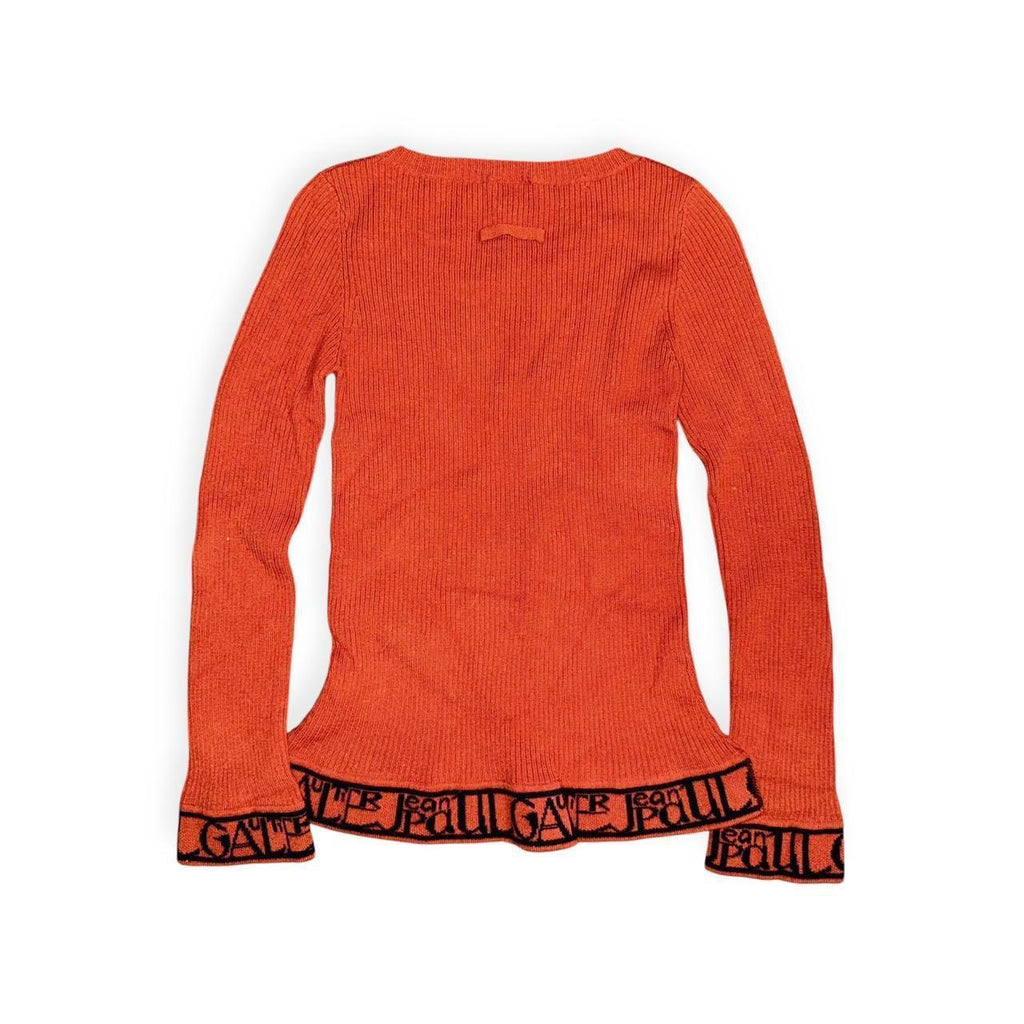 vintage jean paul gaultier femme logo jacquard rib knit sweater