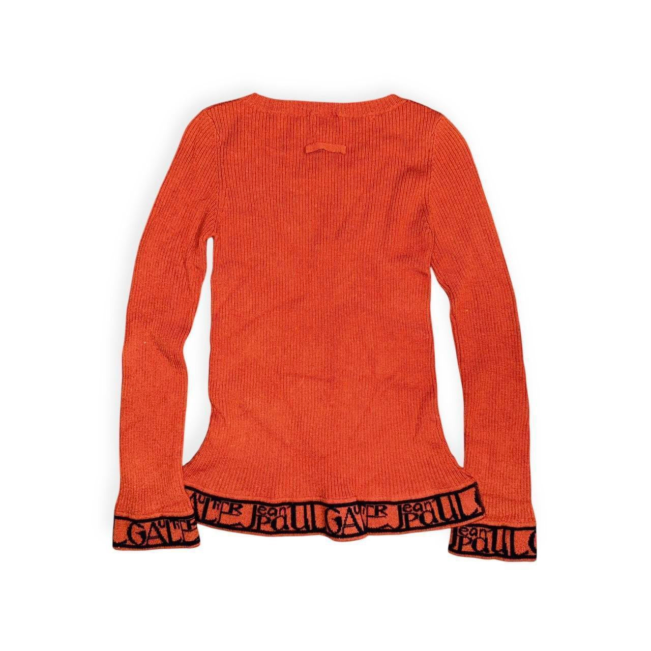 vintage jean paul gaultier femme logo jacquard rib knit sweater