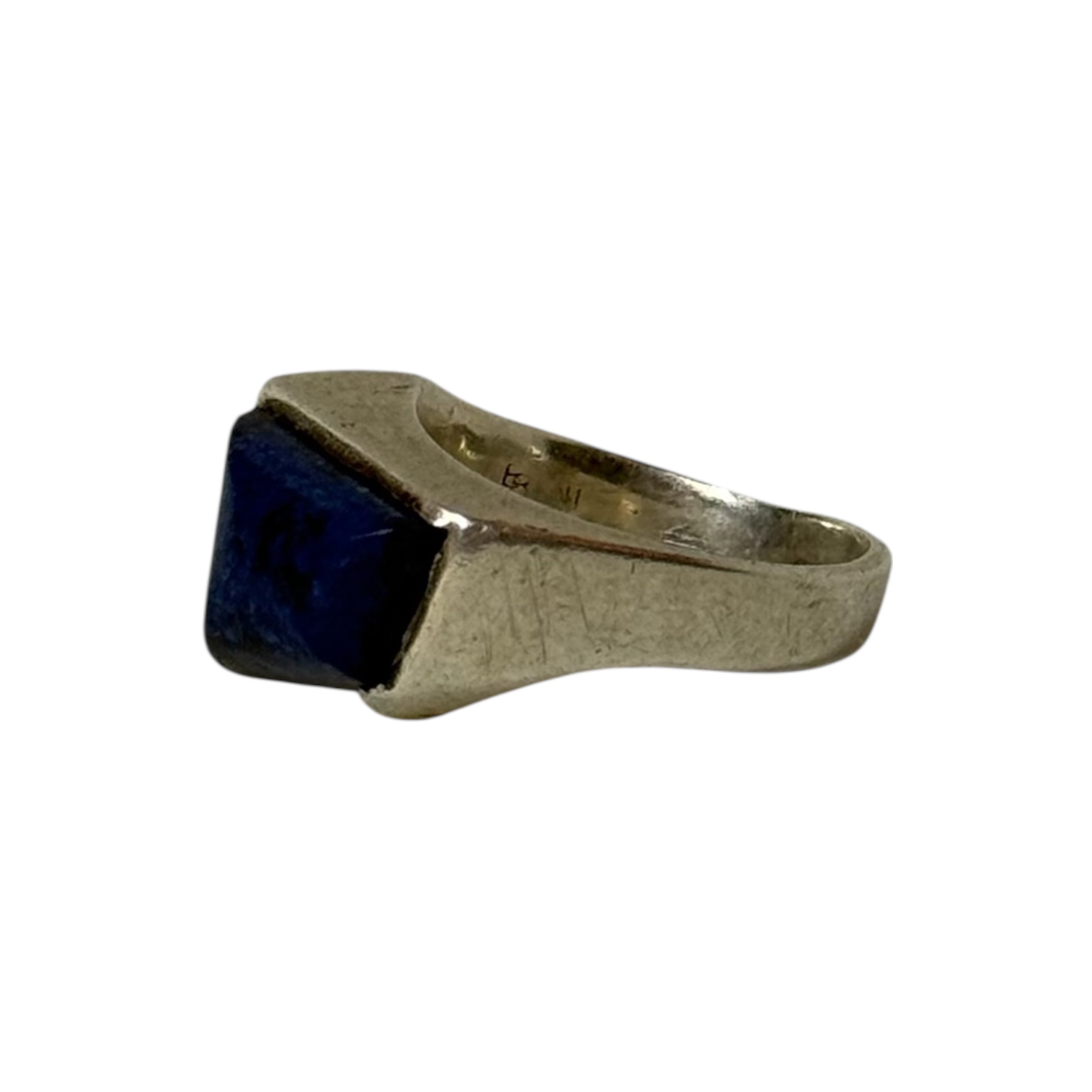 vintage artisanal silver & sodalite modernist ring