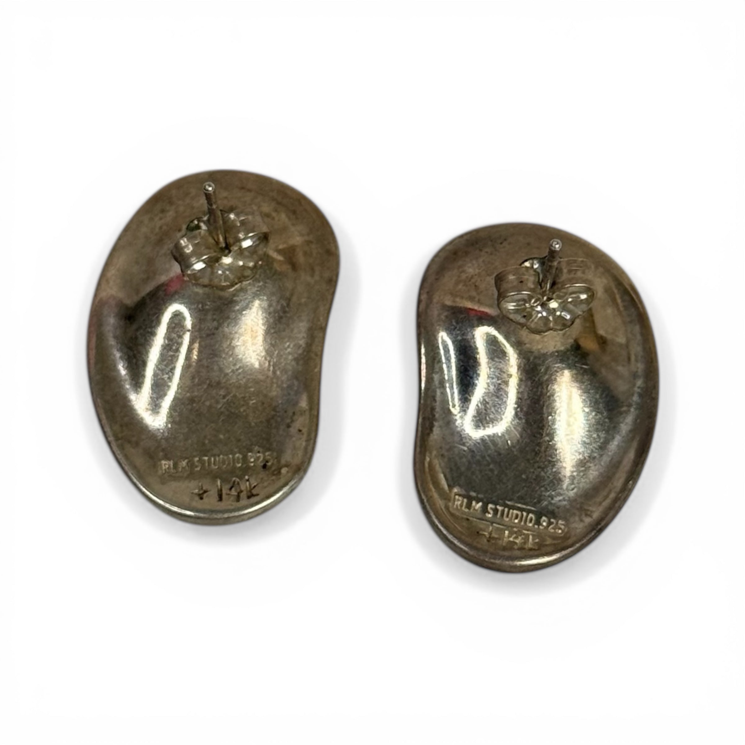 vintage robert lee morris rlm studio sterling silver + 14k earrings