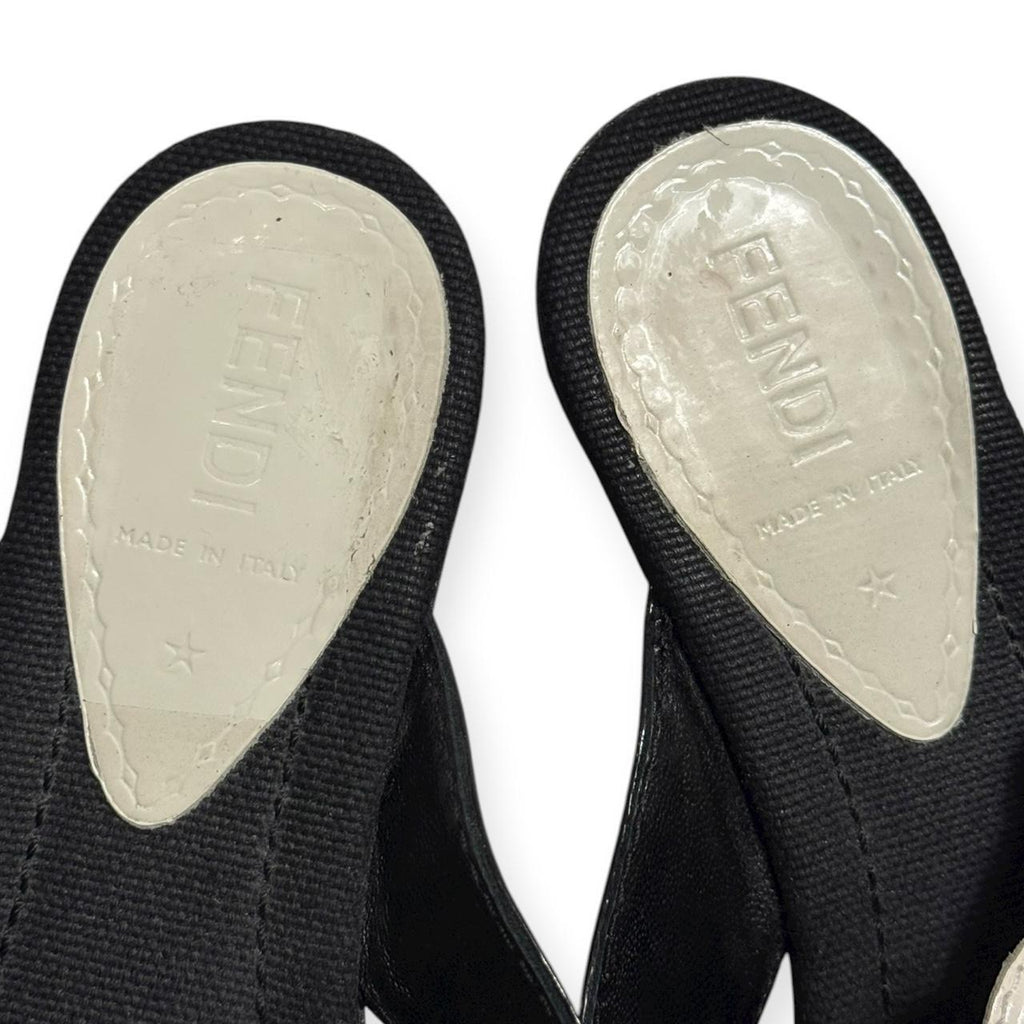 fendi b buckle thong sandals