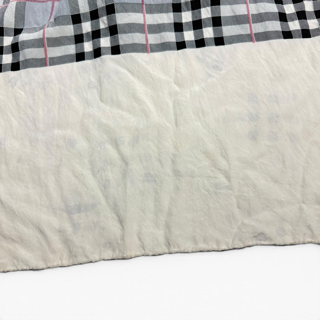 vintage burberry check silk scarf