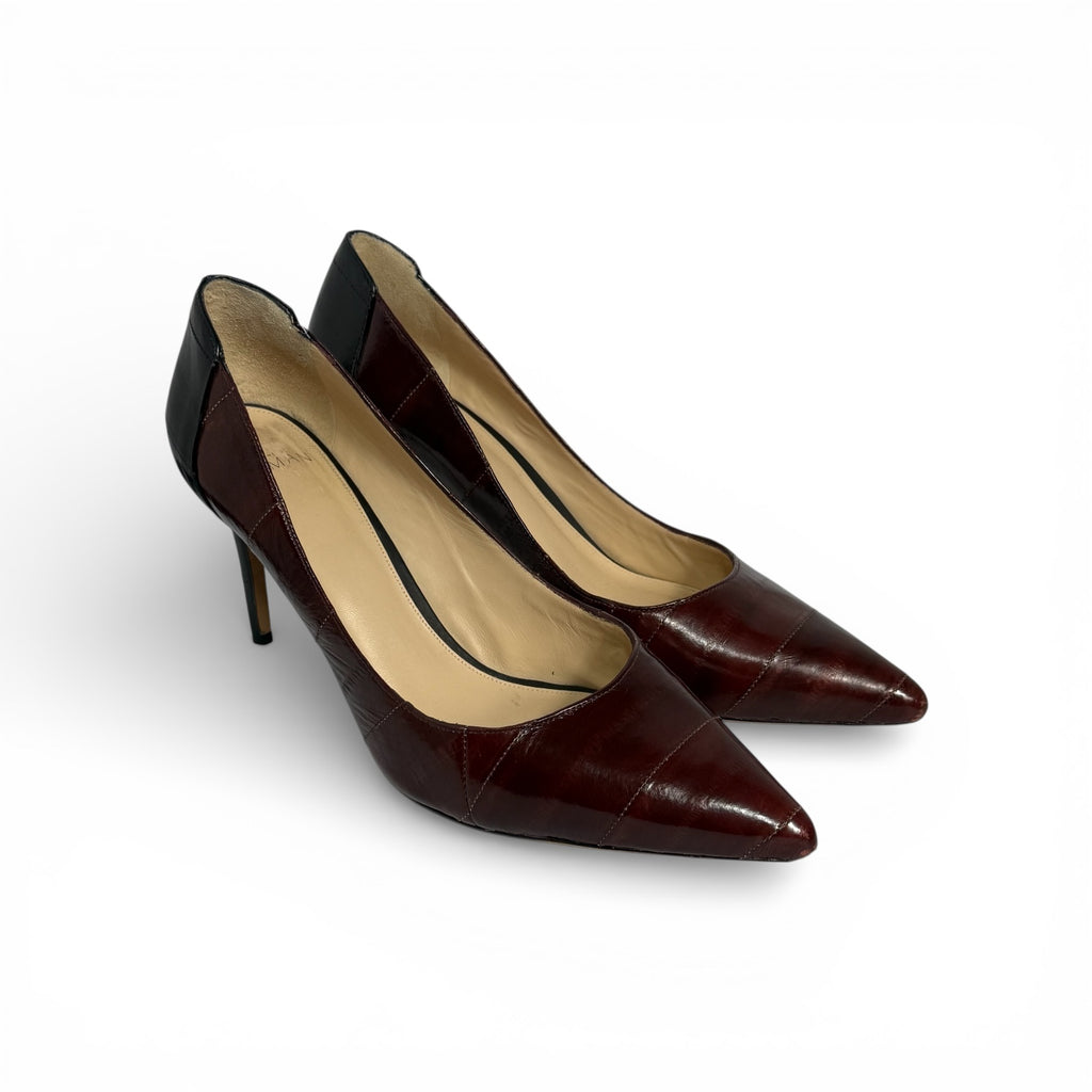 alexandre birman paneled leather pointed toe pumps