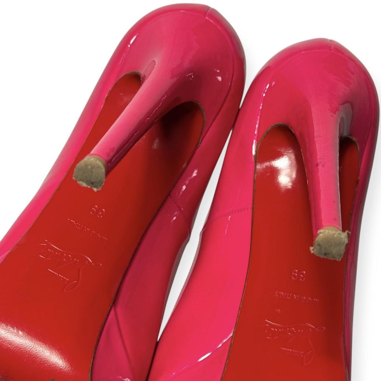 christian louboutin bianca patent leather platform pumps