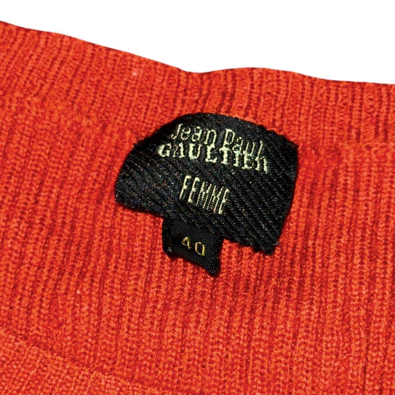 vintage jean paul gaultier femme logo jacquard rib knit sweater
