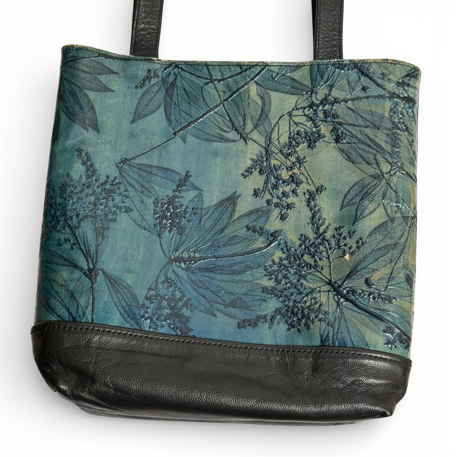 vintage leaf leather whiting collection hand tooled botanical bag