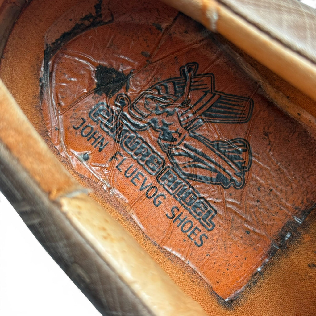 john fluevog charles future angel green + brown wingtip brogues