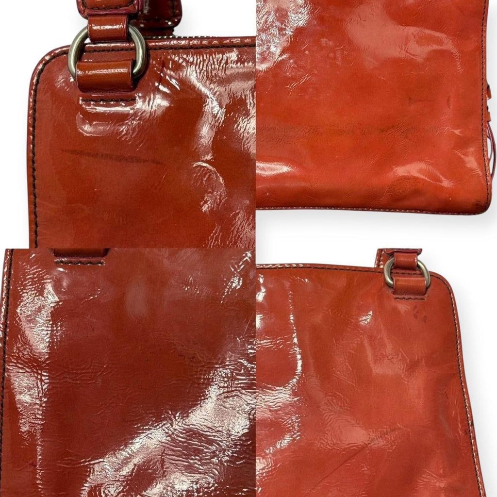 vintage miu miu patent leather top handle purse