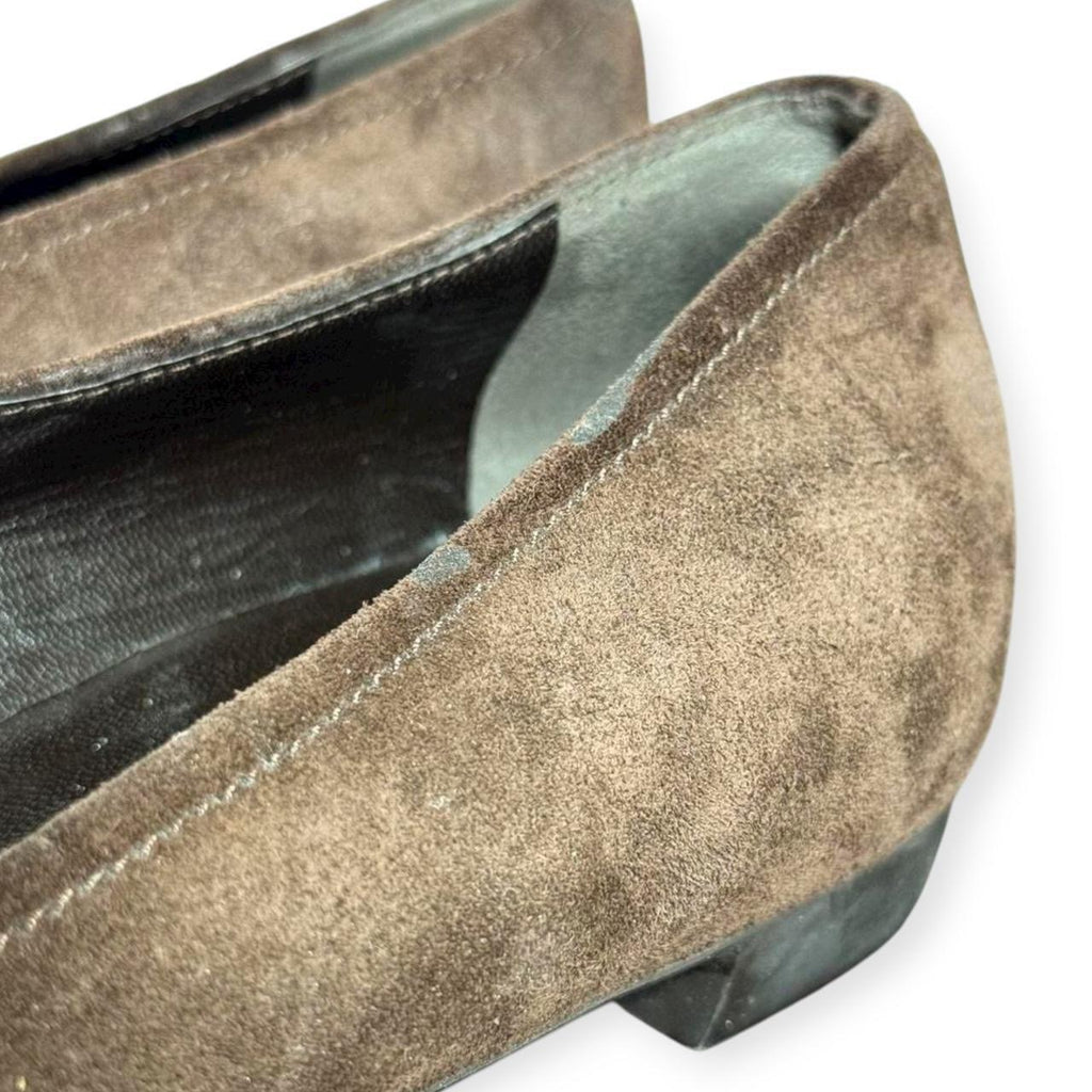 vintage prada suede penny loafers