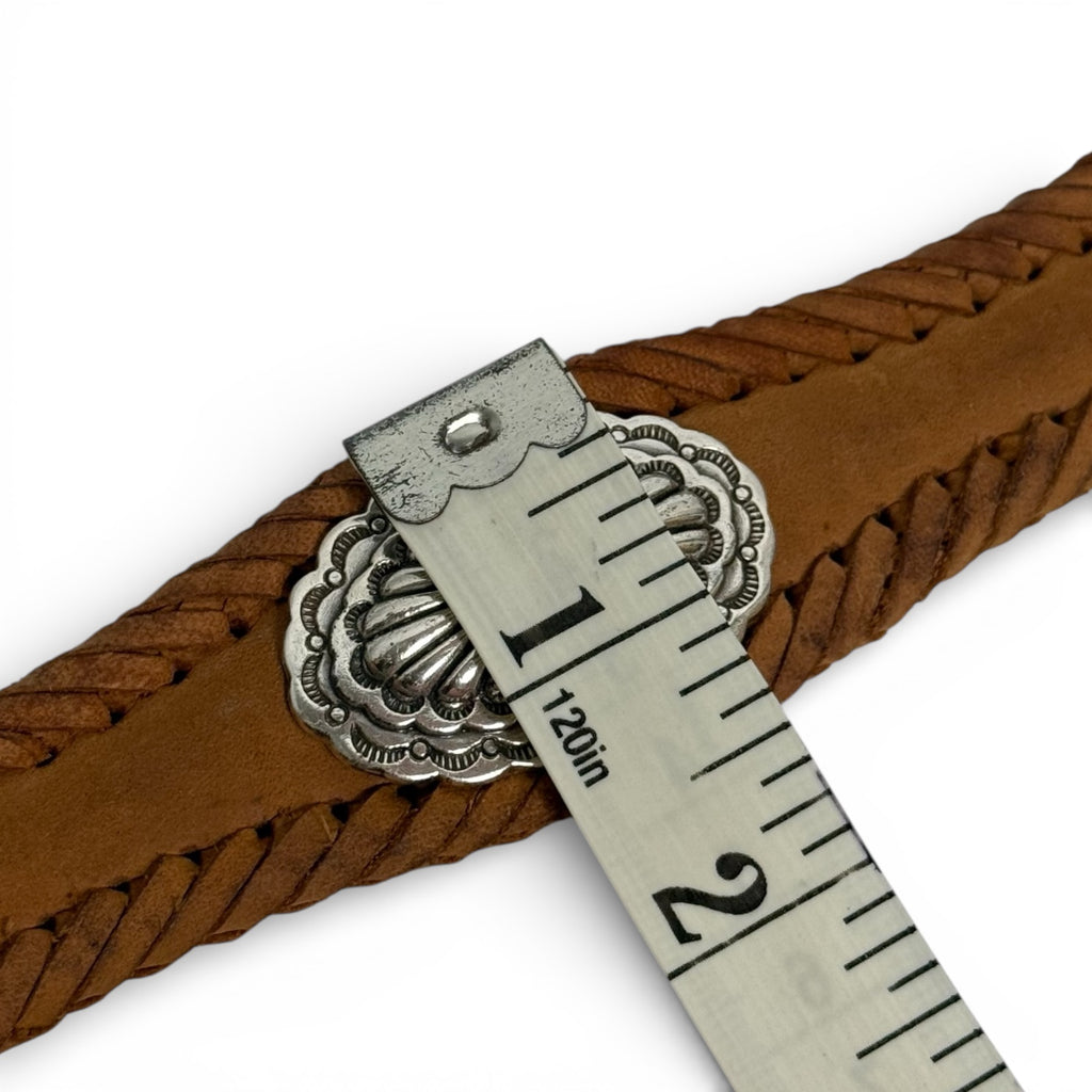 vintage brown leather concho belt